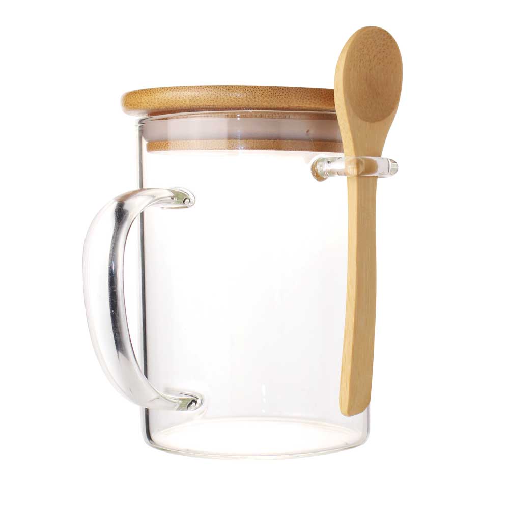 Glass Mug with Bamboo Lid